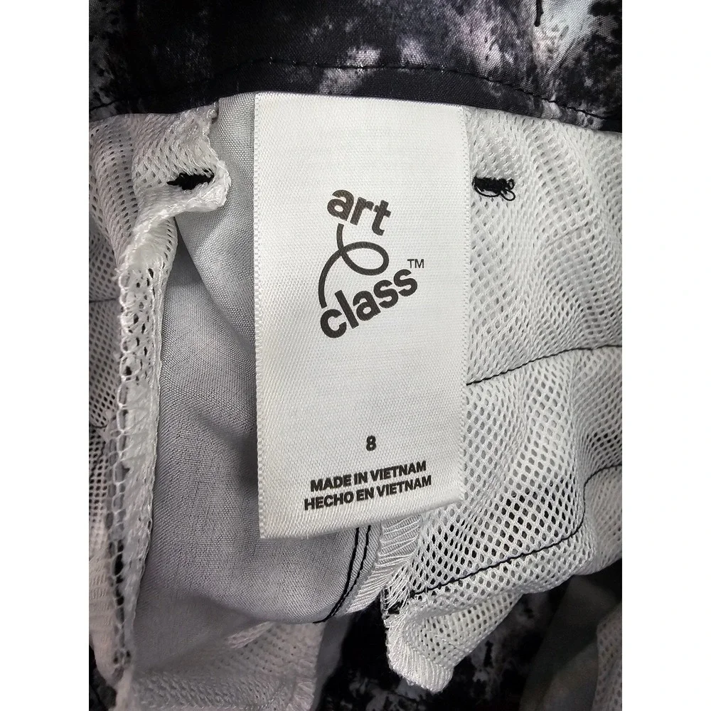 Art Class Boys Tie Dye Shorts Black White Poly Blend Casual Size 8